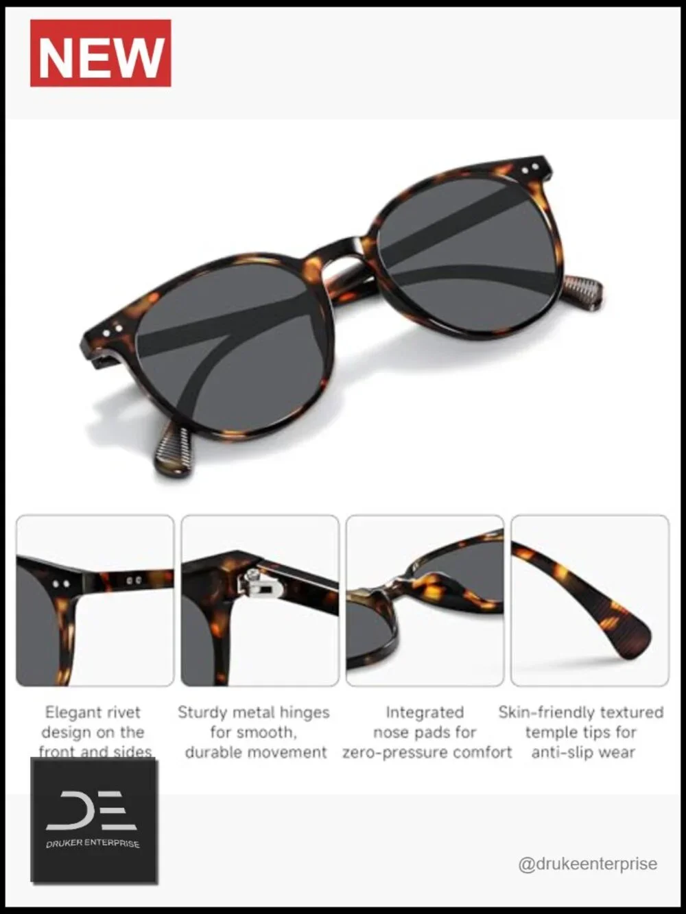 Polarized Retro Round Sunglasses UV Protection Small Frame